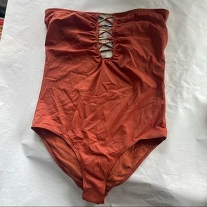 NWT H&M size 14 orange one piece swimsuit